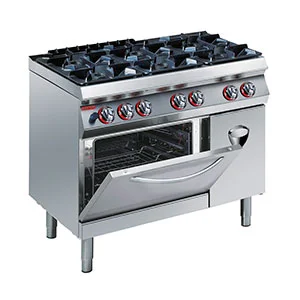 6 Burner Gas موقد طهي on Static فرن and Cabinet